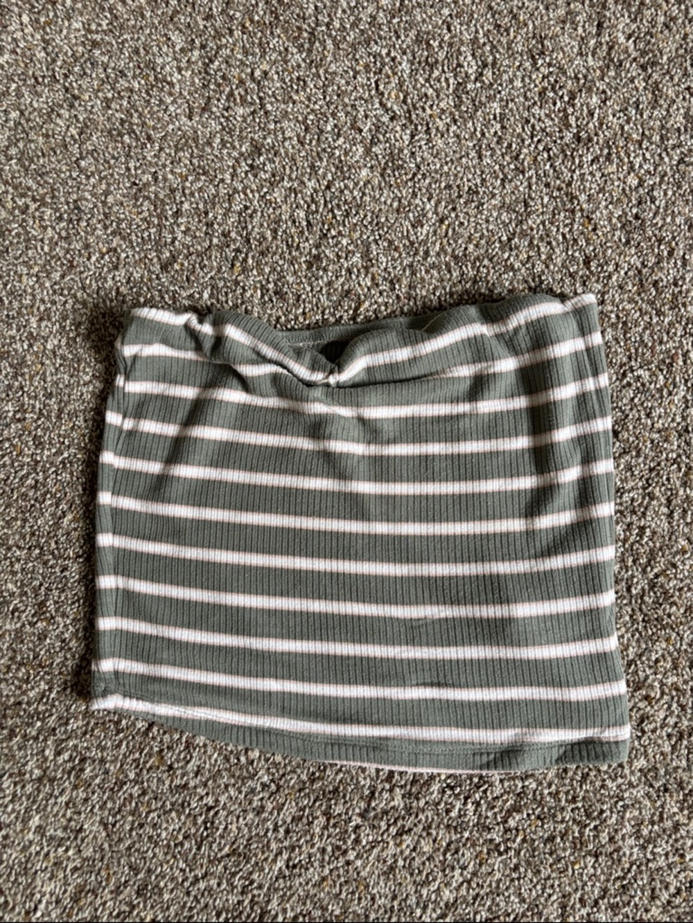 Striped Olive and Cream Tube top